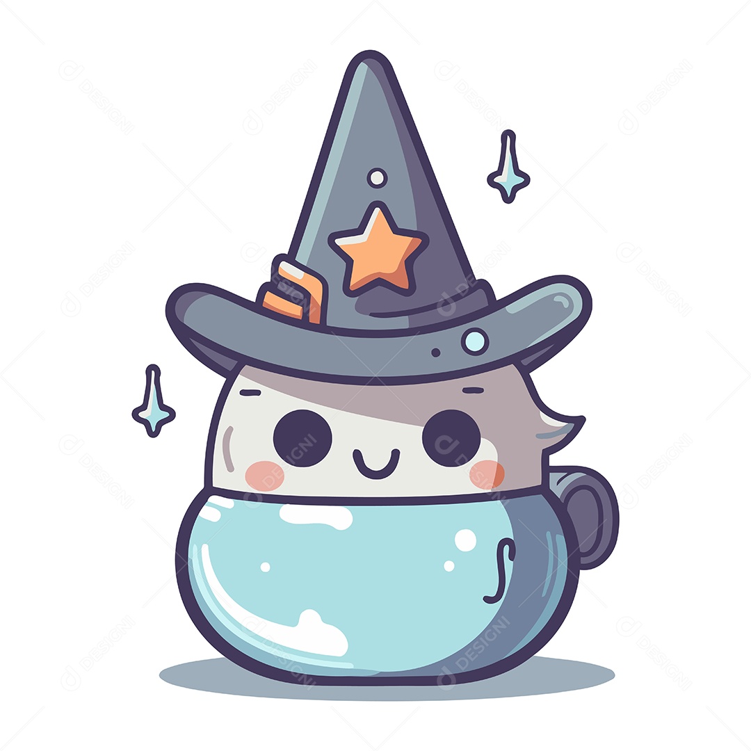 Boneco de Neve Fofo com Chapéu e Máscara Ilustração Vetor EPS