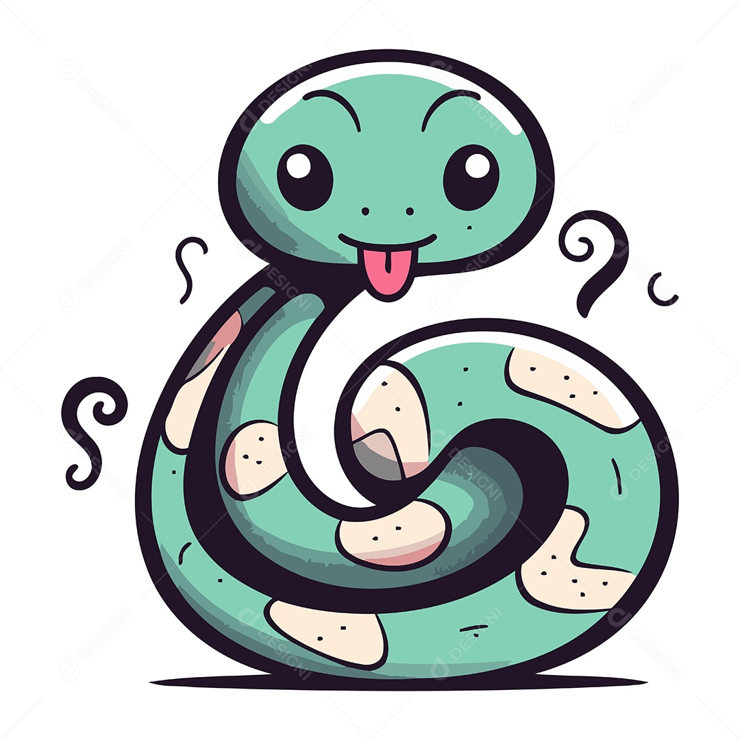 Cobra de Desenho Animado Ilustração Vetor EPS