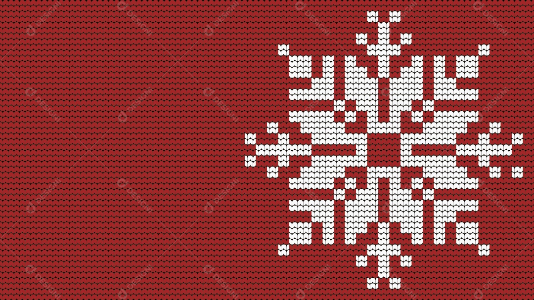 Tricô Floco de Neve Natalino Ilustração Vetor EPS