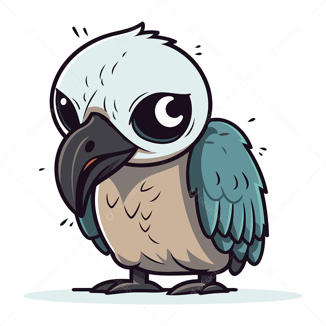 Corvo de Desenho Animado Ilustração Vetor EPS