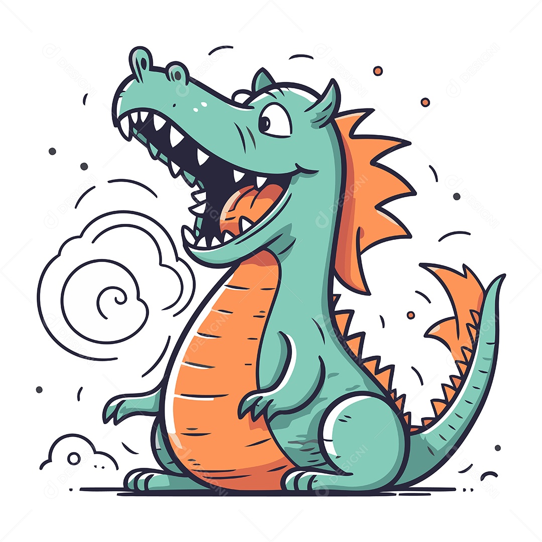 Crocodilo de Desenho Animado Ilustração Vetor EPS