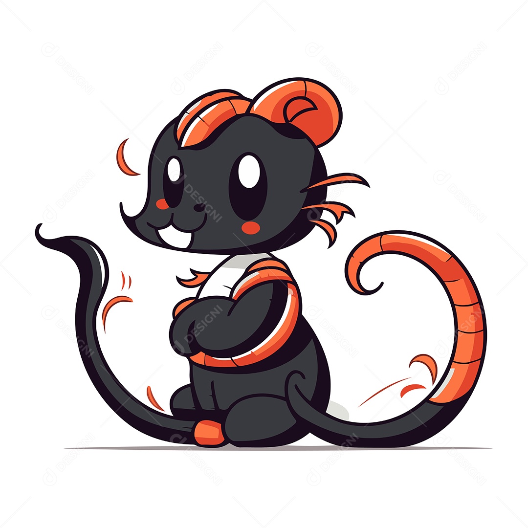 Rato de Desenho Animado Ilustração Vetor EPS