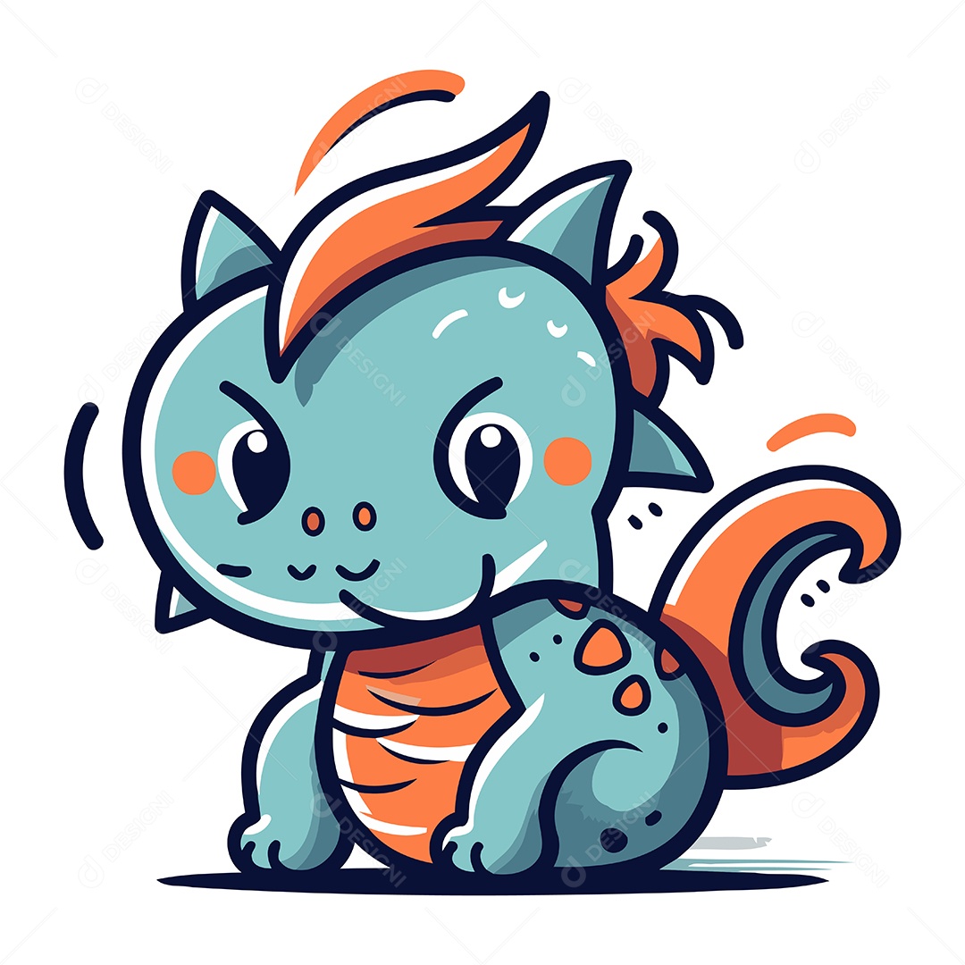 Dragão de Desenho Animado Ilustração Vetor EPS