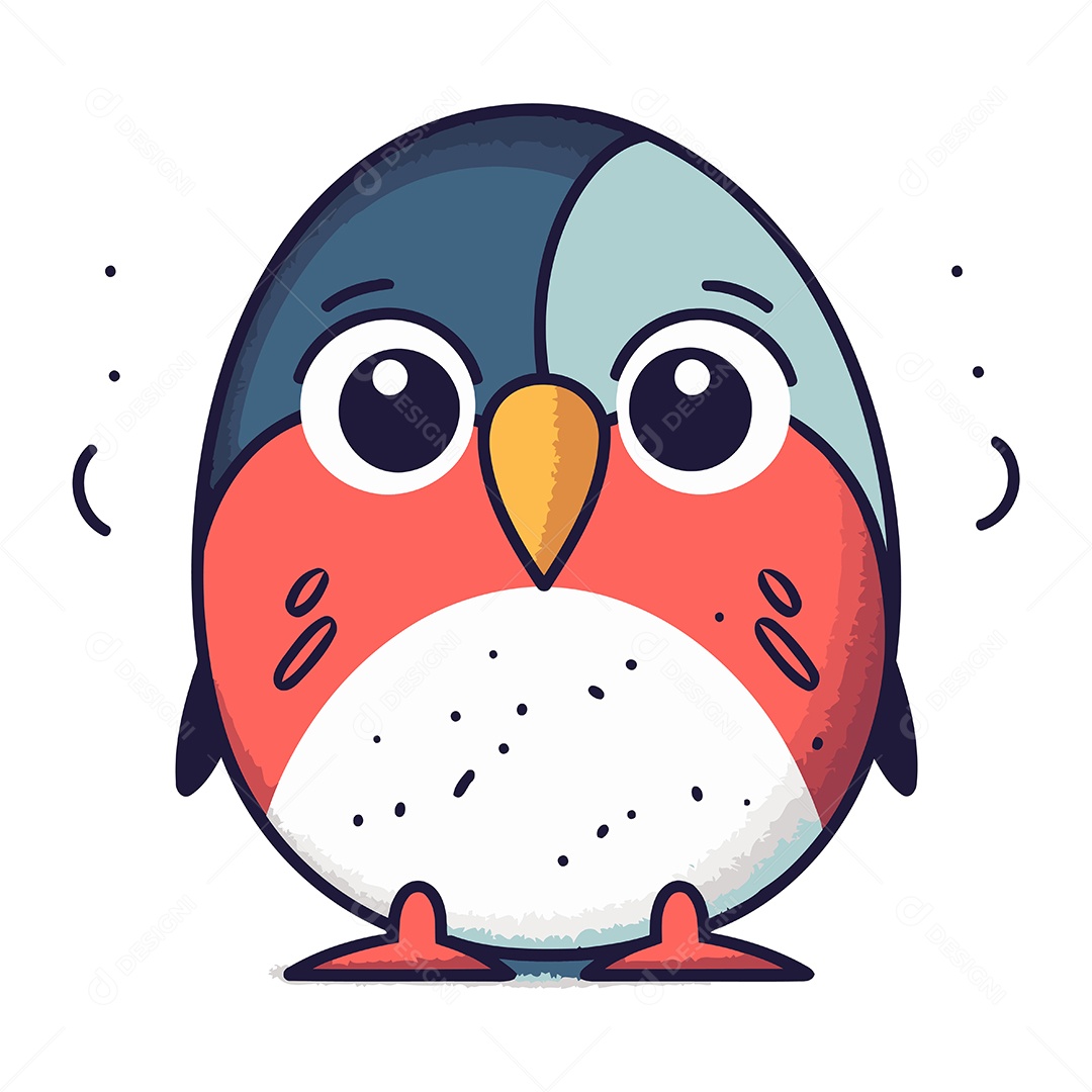 Pinguim de Desenho Animado Ilustração Vetor EPS