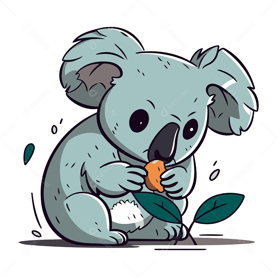 Coala Fofo de Desenho Animado Ilustração Vetor EPS