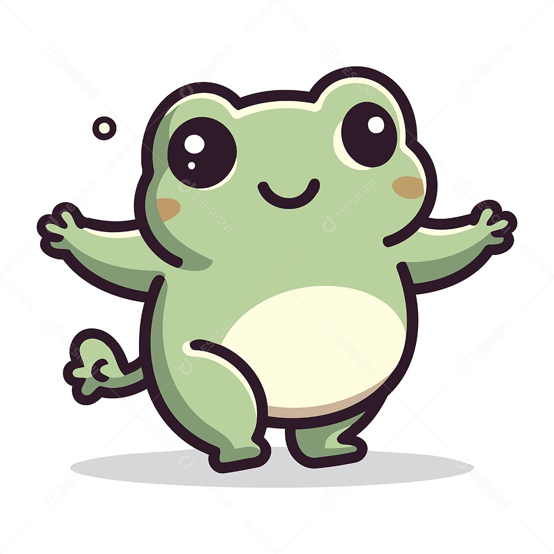 Sapo Bonito de Desenho Animado Ilustração Vetor EPS