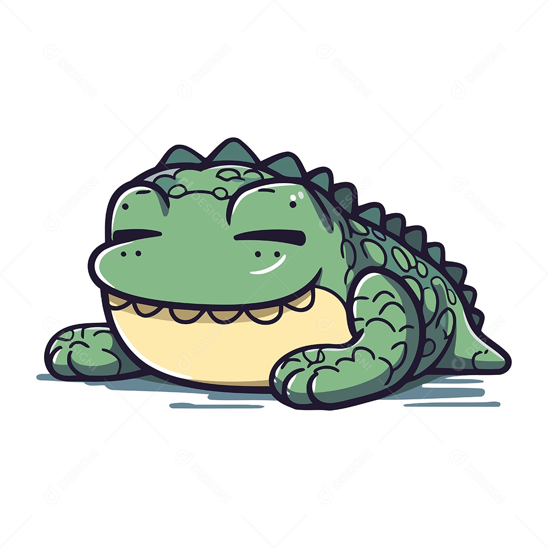 Crocodilo de Desenho Animado Ilustração Vetor EPS
