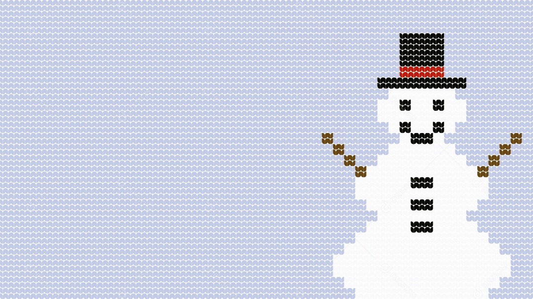 Tricô Boneco de Neve Natalino Ilustração Vetor EPS