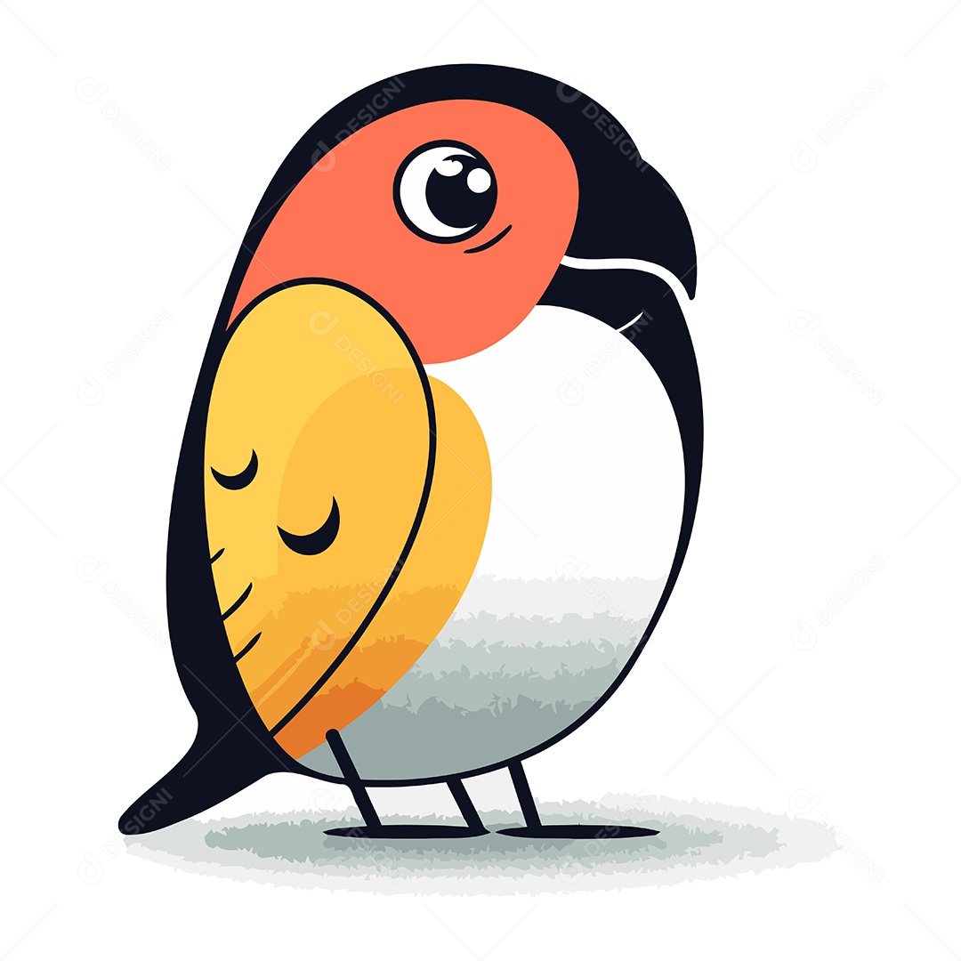 Pássaro Dom Fafe de Desenho Animado Ilustração Vetor EPS