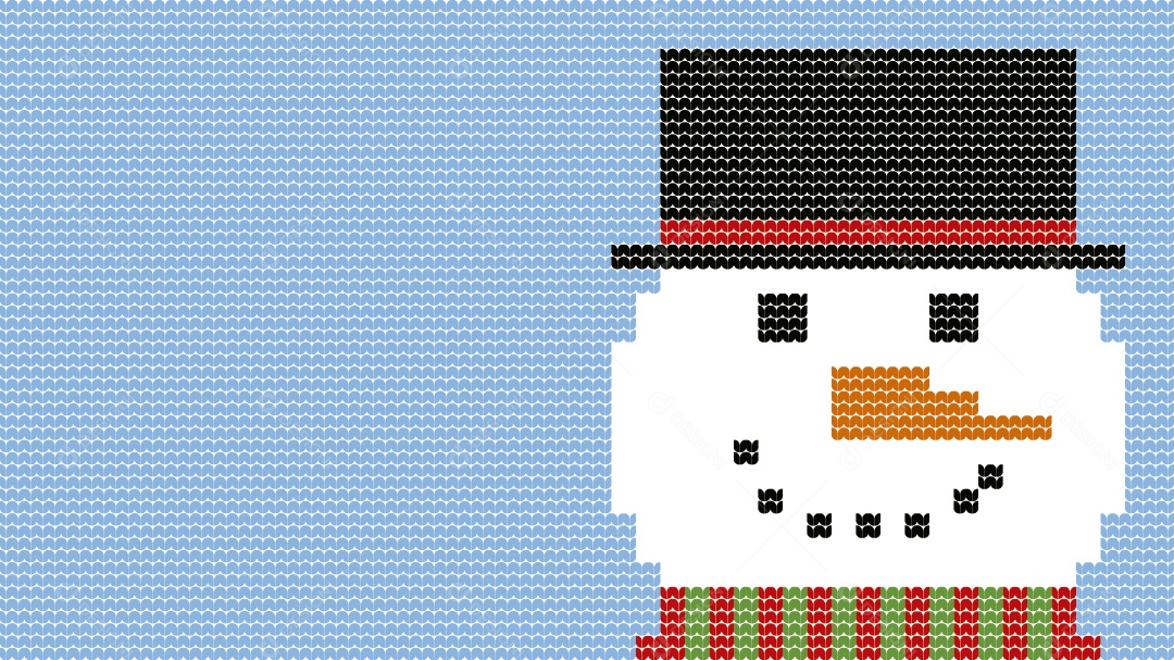 Ilustração de Tricô Boneco de Neve Natalino Vetor EPS