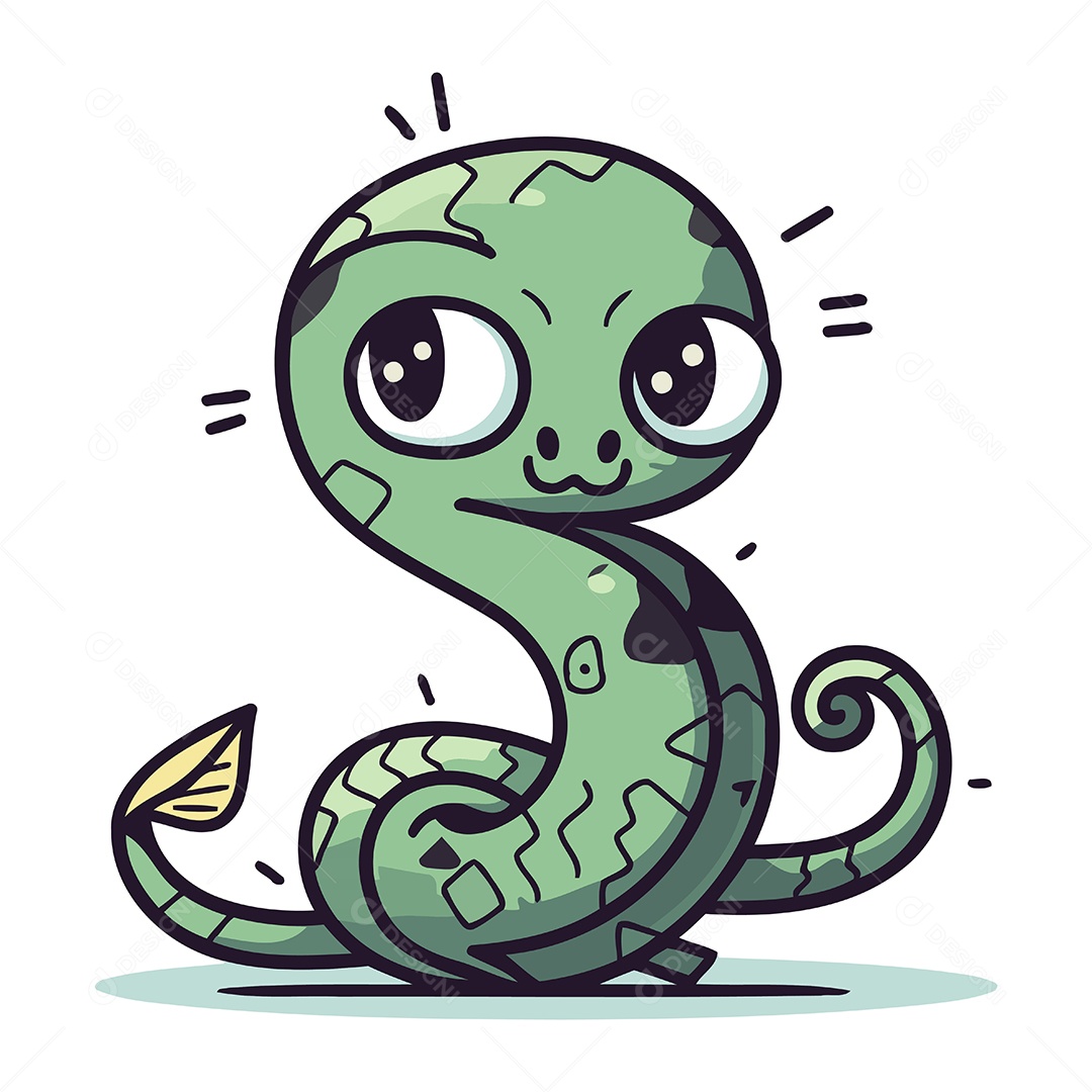 Cobra de Desenho Animado Ilustração Vetor EPS