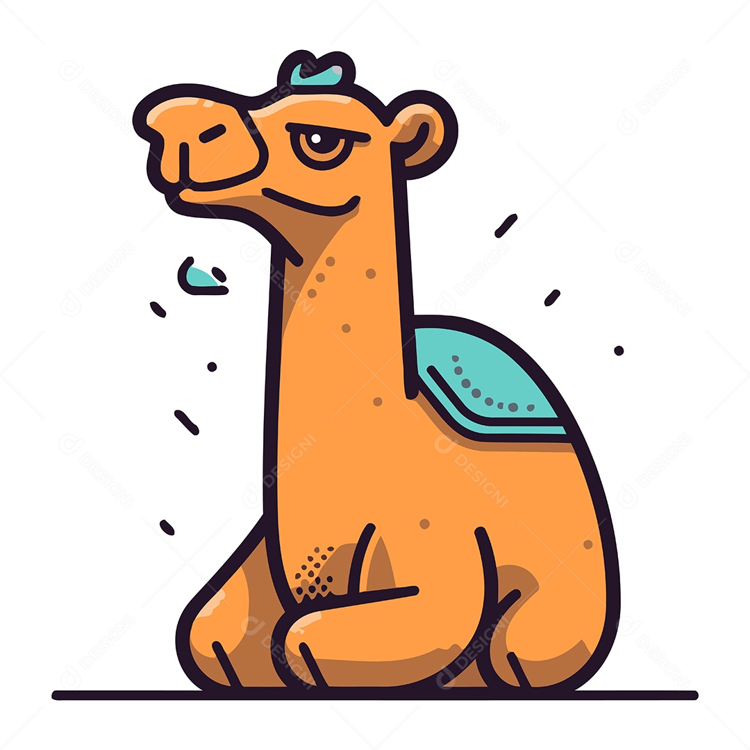 Camelo de Desenho Animado Ilustração Vetor EPS