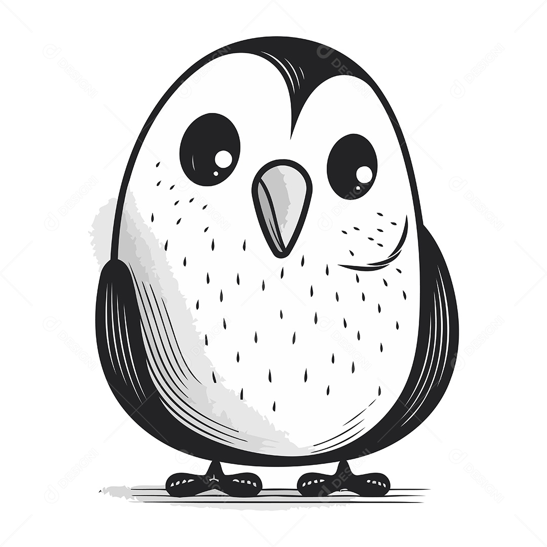 Pinguim de Desenho Animado Ilustração Vetor EPS