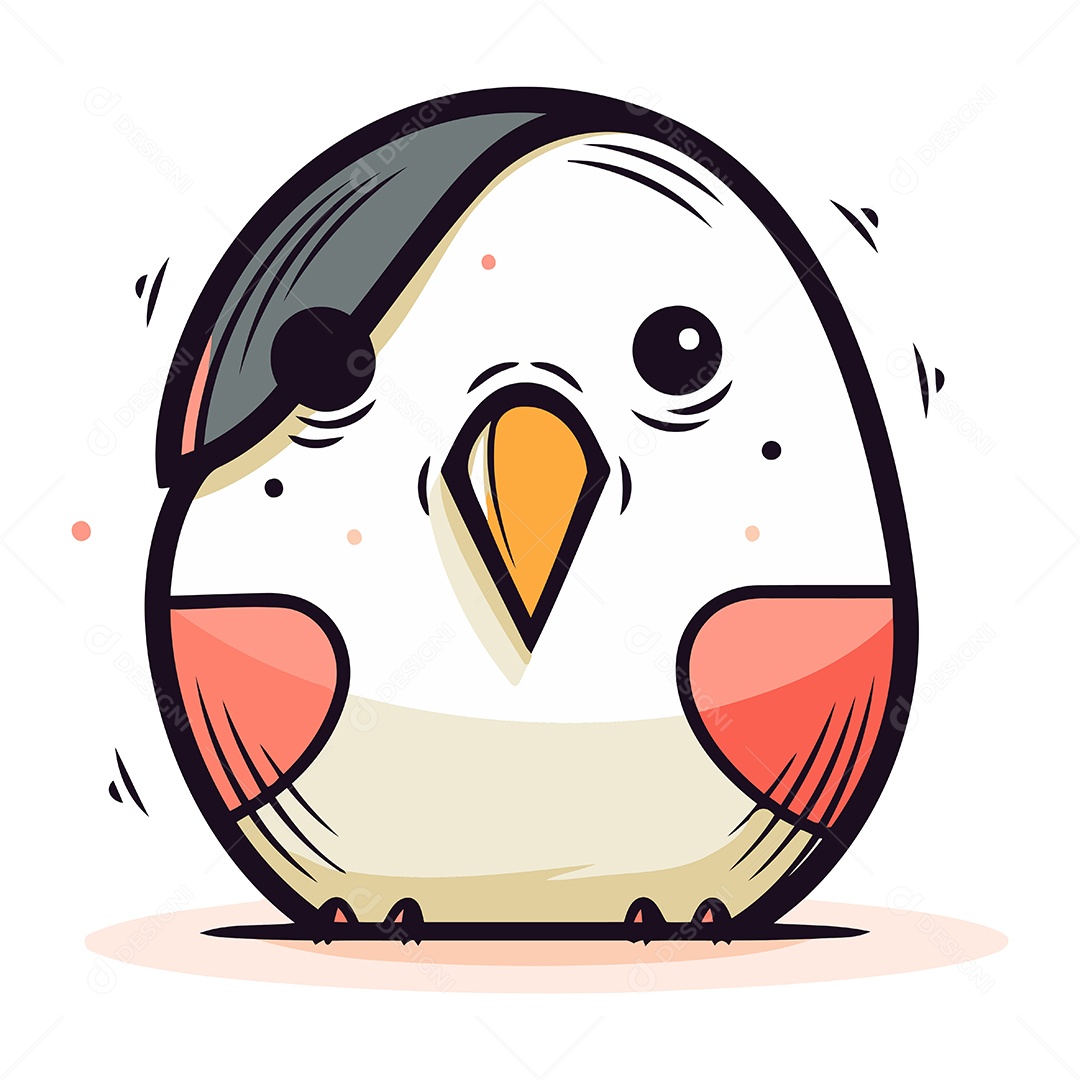 Pinguim de Desenho Animado Ilustração Vetor EPS