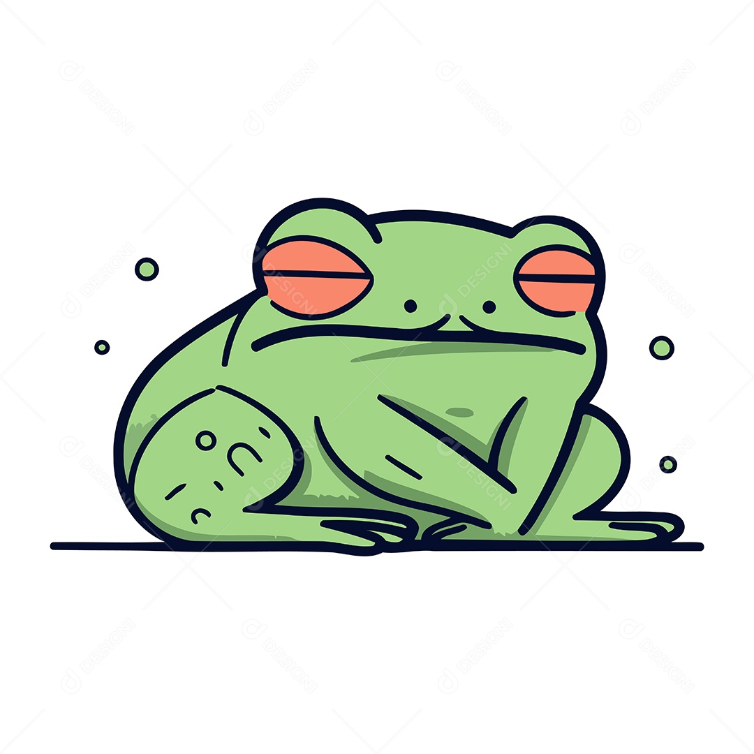 Sapo de Desenho Animado Ilustração Vetor EPS