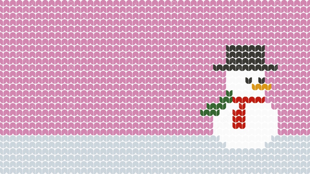 Tricô Boneco de Neve Natalino Ilustração Vetor EPS