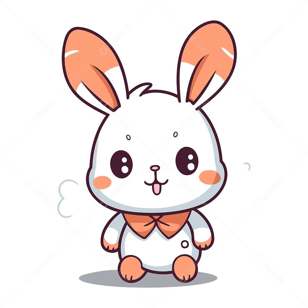 Coelho Bonito de Desenho Animado Ilustração Vetor EPS