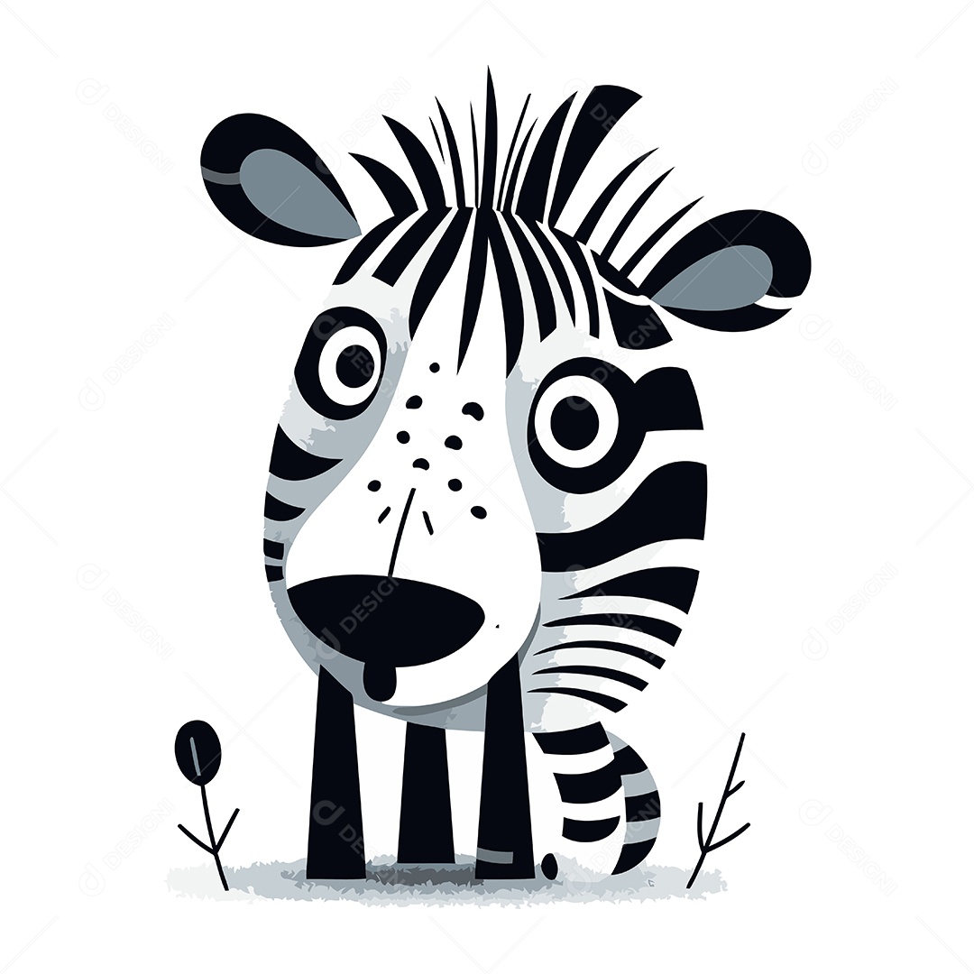 Zebra de Desenho Animado Ilustração Vetor EPS