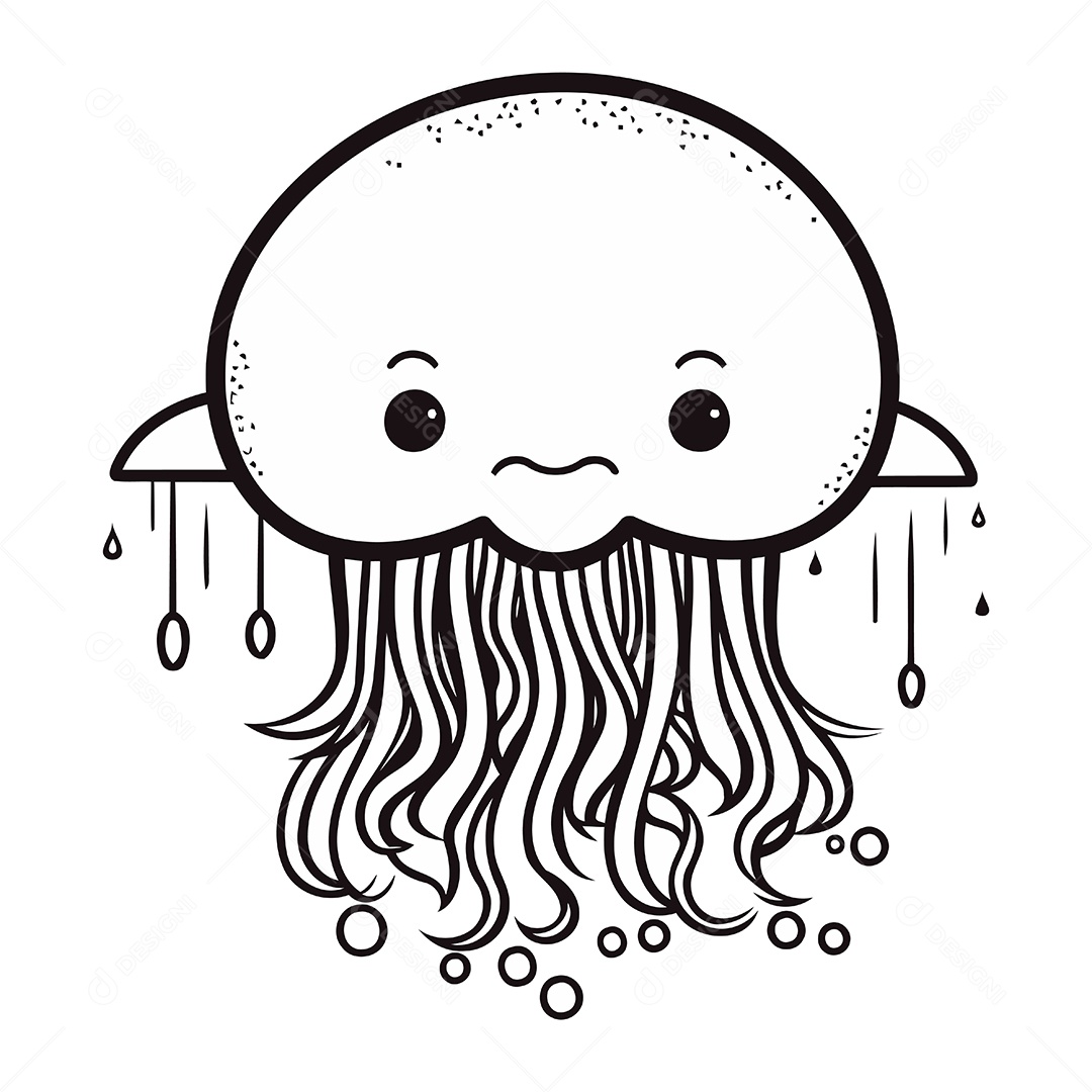 Medusa de Desenho Animado Ilustração Vetor EPS