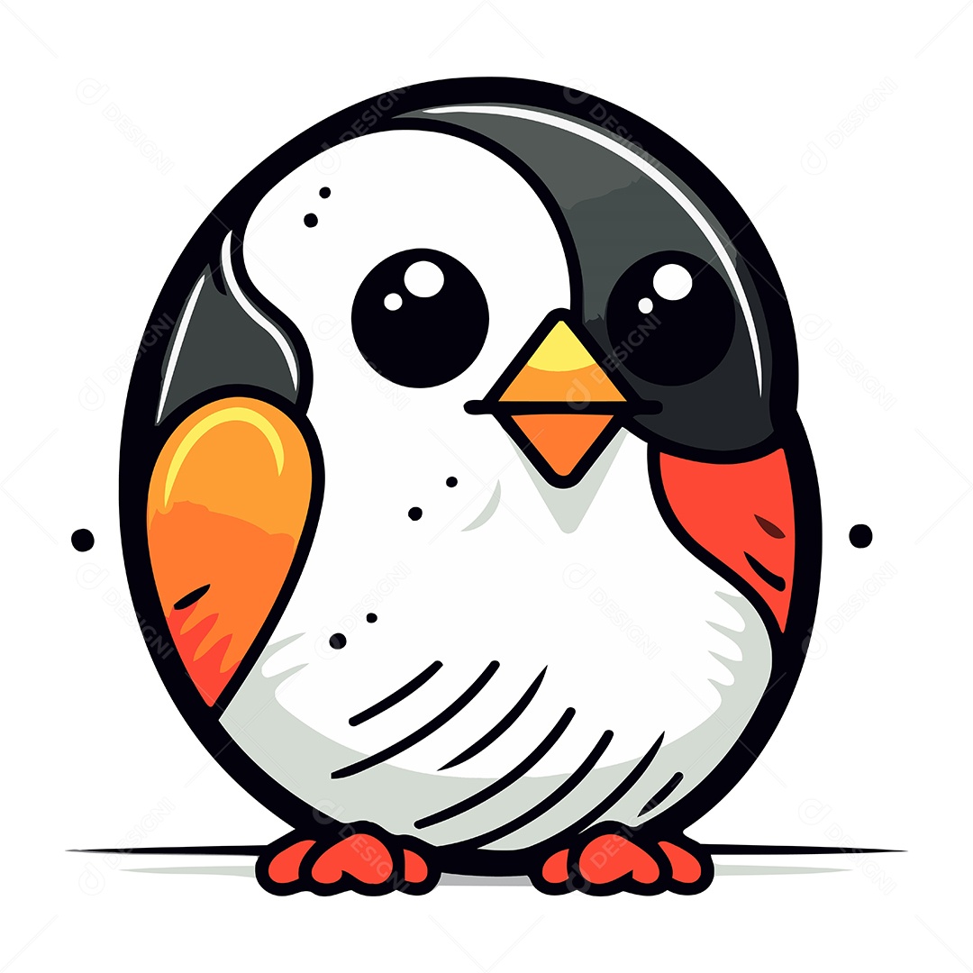 Pinguim de Desenho Animado Ilustração Vetor EPS