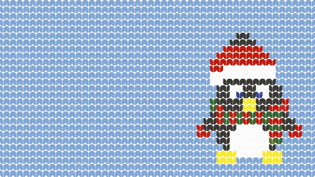 Tricô de Pinguim Natalino Ilustração Vetor EPS