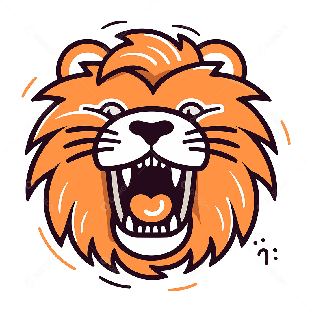 Leão de Desenho Animado Ilustração Vetor EPS