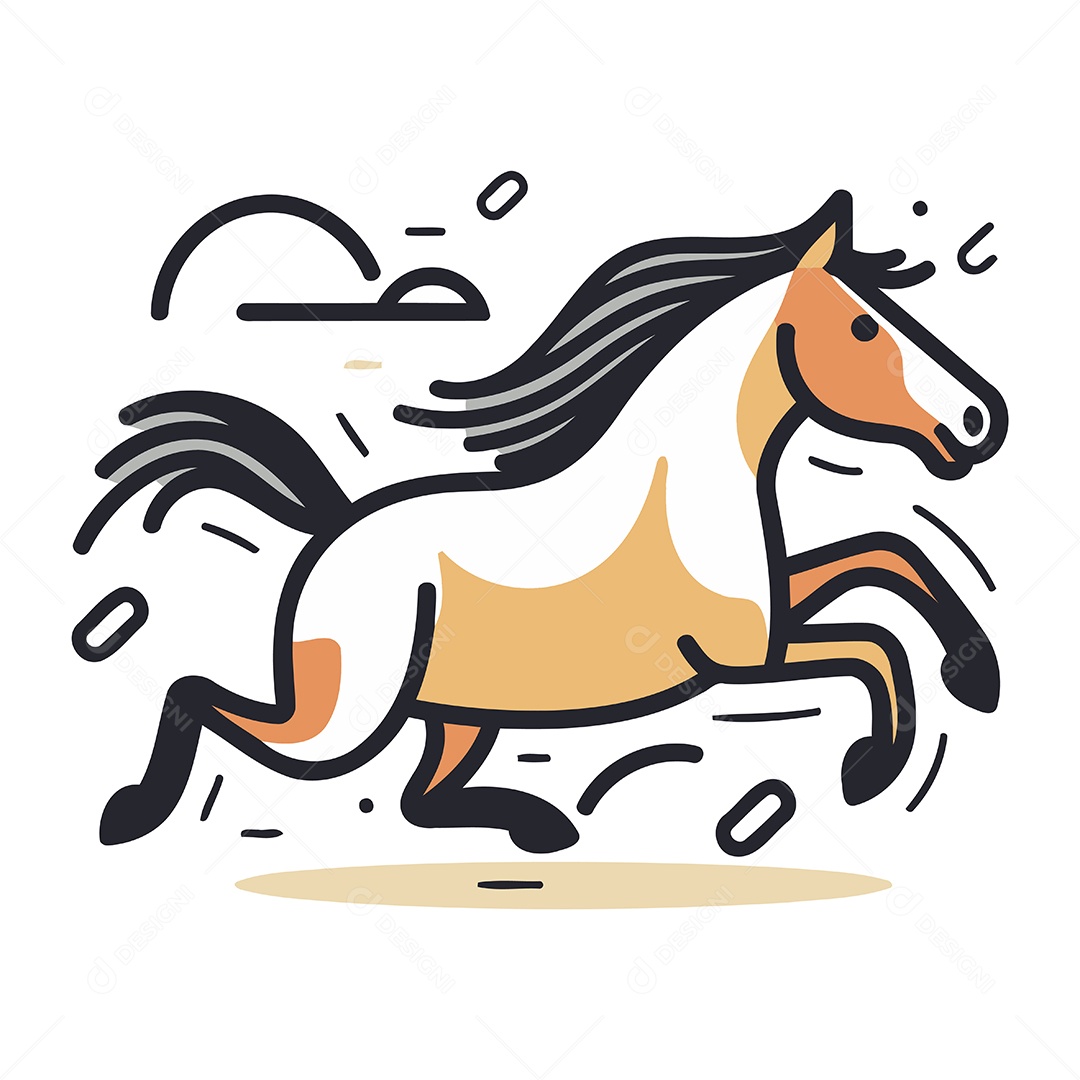 Cavalo de Desenho Animado Ilustração Vetor EPS