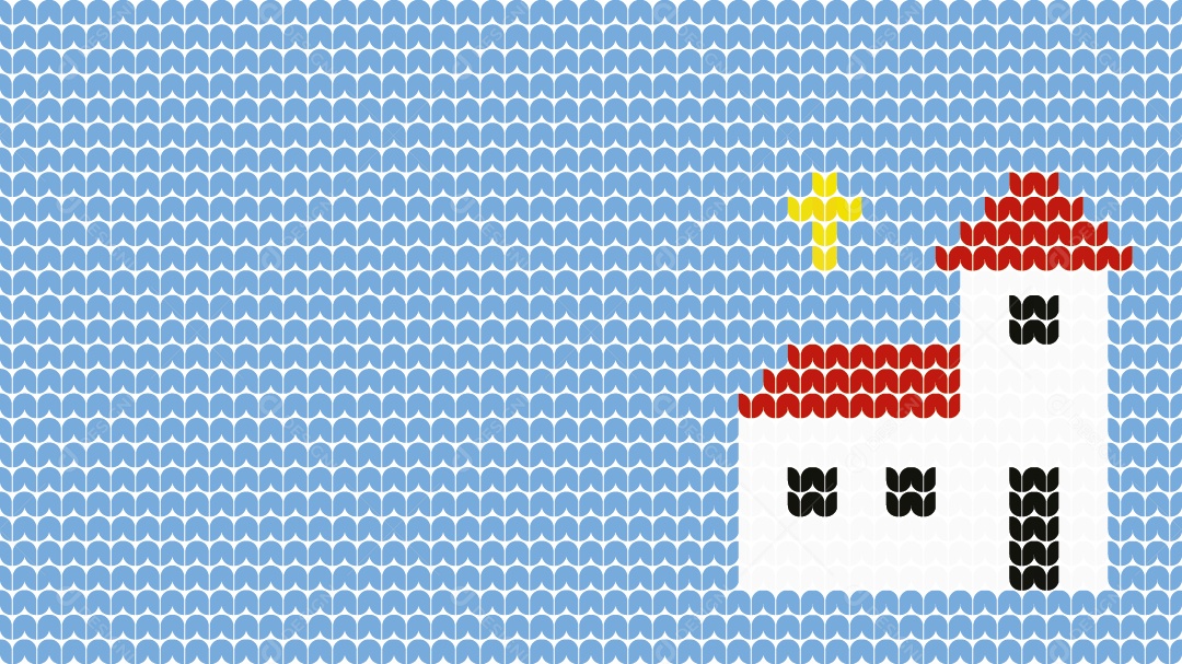 Tricô de Igreja Natalina Ilustração Vetor EPS