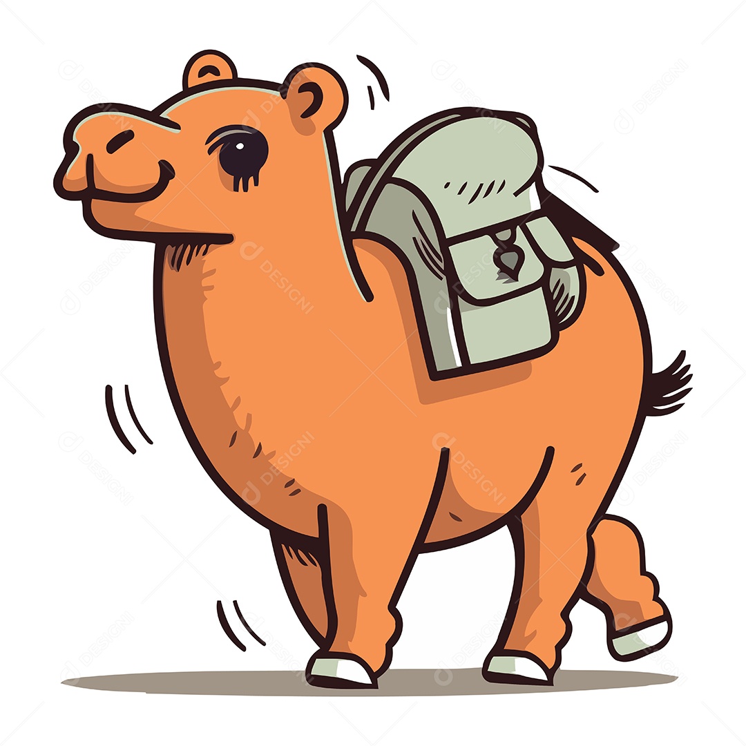 Camelo de Desenho Animado Ilustração Vetor EPS