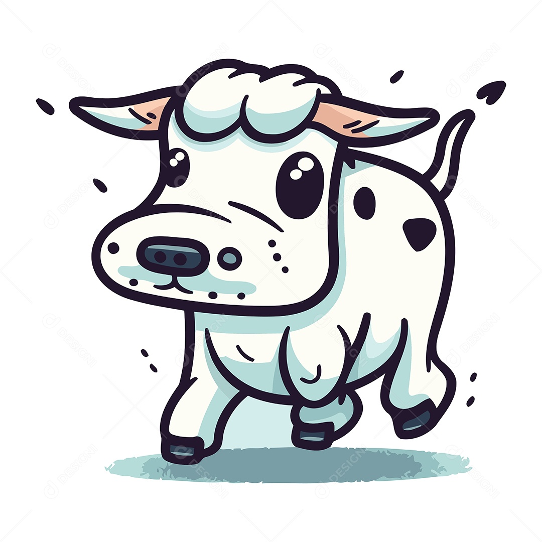 Vaca de Desenho Animado Ilustração Vetor EPS