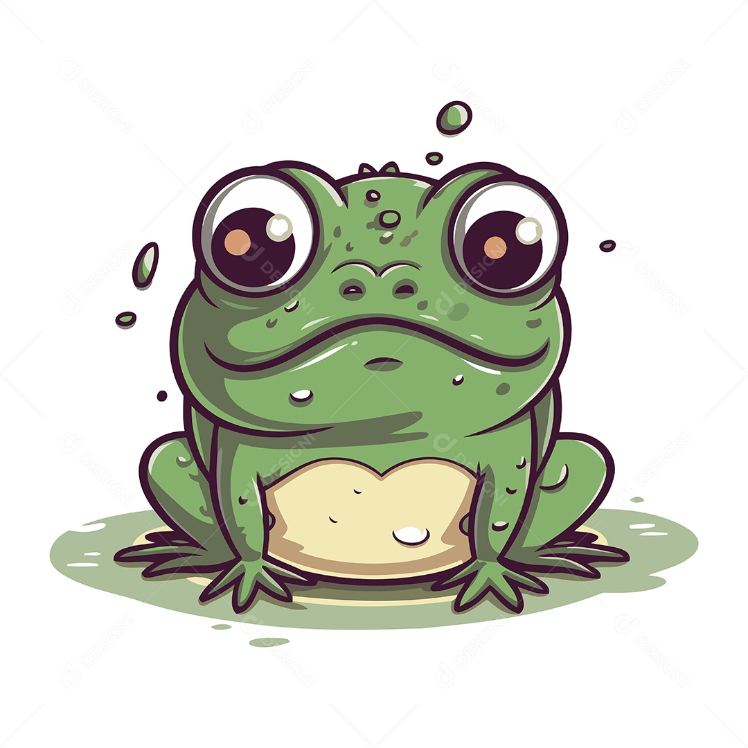 Sapo de Desenho Animado Ilustração Vetor EPS