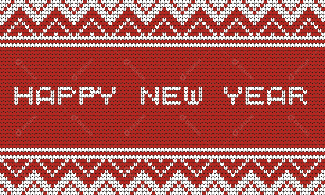 Tricô Happy New Year de Natal Ilustração Vetor EPS