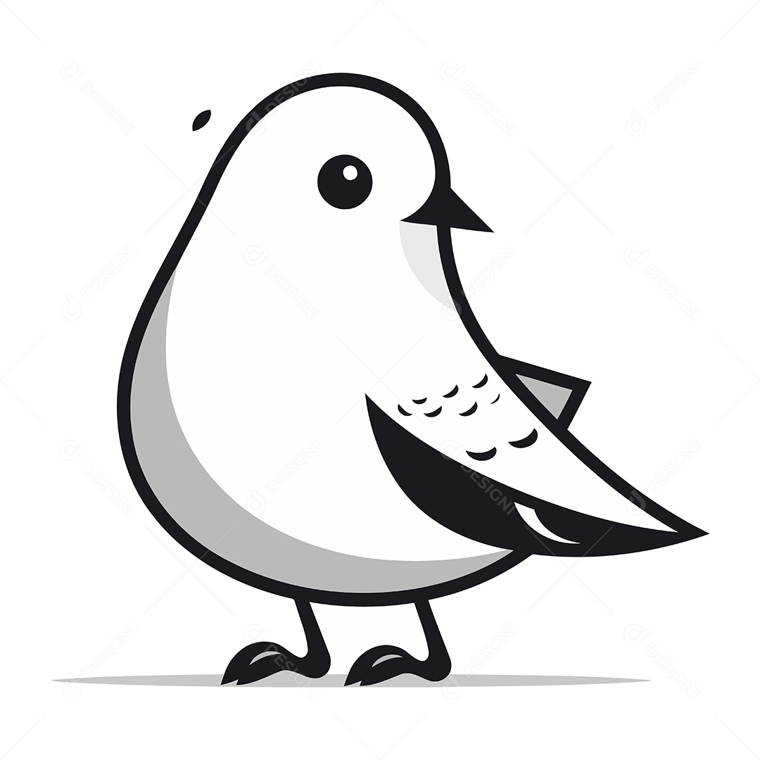 Pomba de Desenho Animado Ilustração Vetor EPS