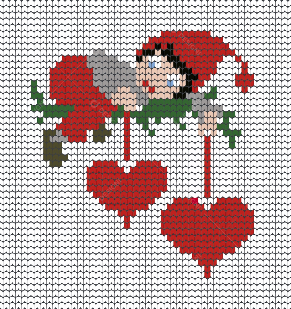 Tricô de Criança Fazendo Decoração de Natal Segurando Coração Ilustração Vetor EPS