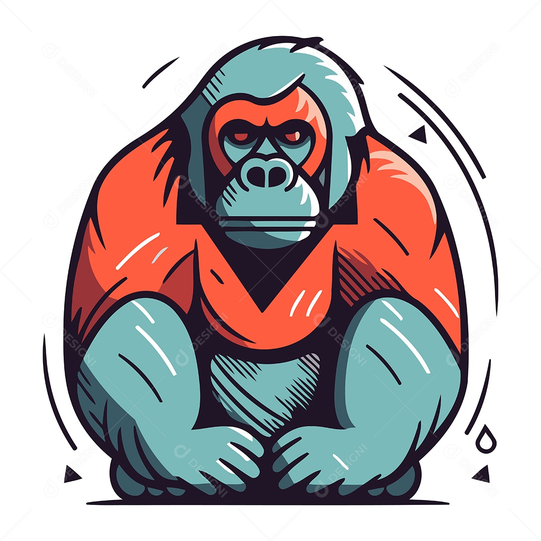 Gorila de Desenho Animado Ilustração Vetor EPS