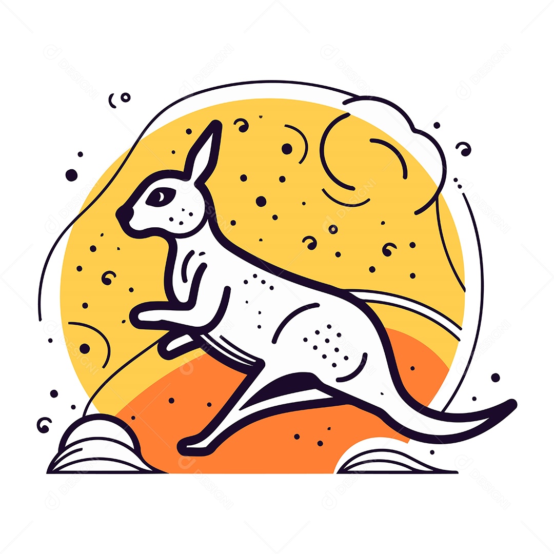 Canguru de Desenho Animado Ilustração Vetor EPS
