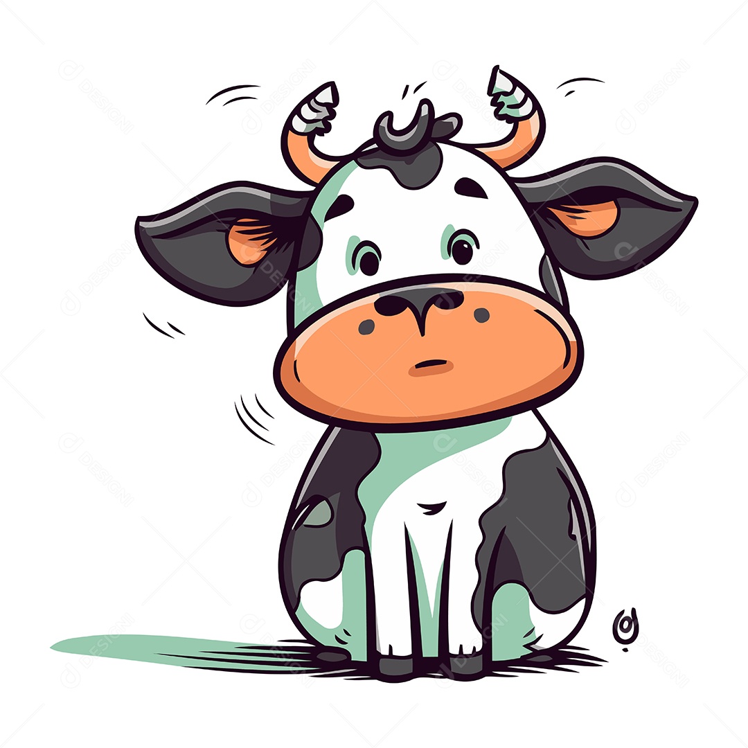 Vaca de Desenho Animado Ilustração Vetor EPS