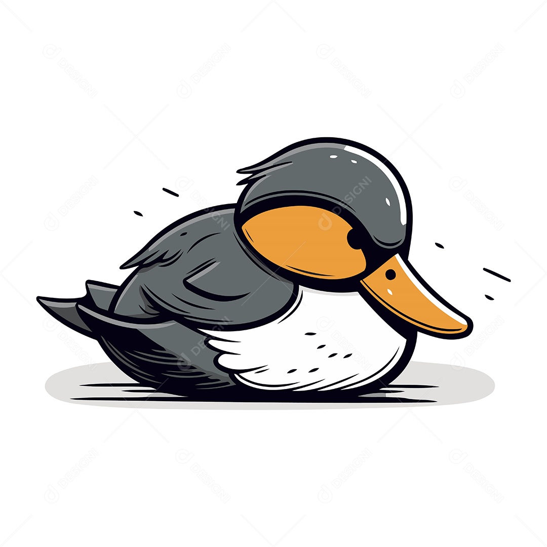 Pato de Desenho Animado Ilustração Vetor EPS