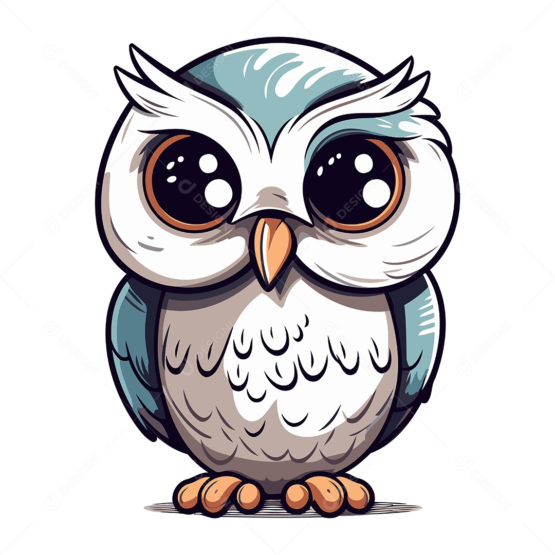 Coruja de Desenho Animado Ilustração Vetor EPS