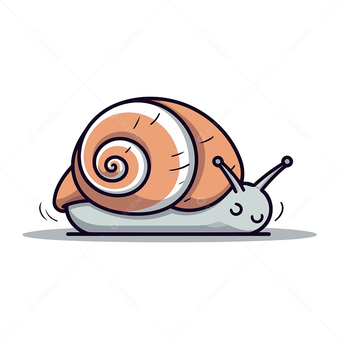 Caracol de Desenho Animado Ilustração Vetor EPS