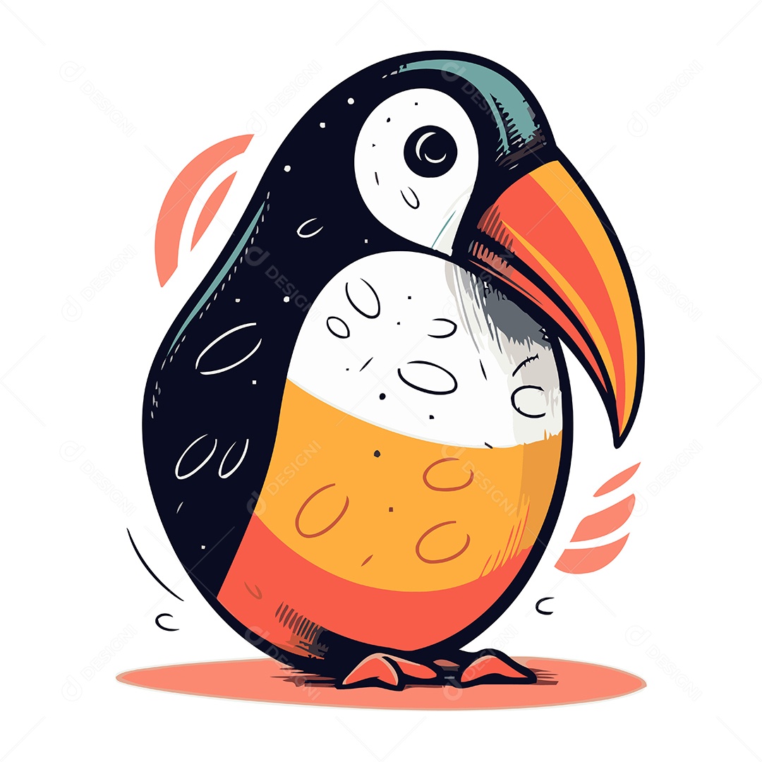 Tucano de Desenho Animado Ilustração Vetor EPS