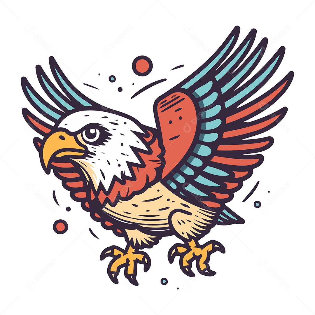 Águia de Desenho Animado Ilustração Vetor EPS