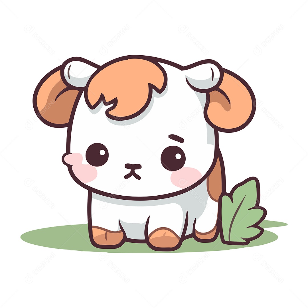 Vaca de Desenho Animado Fofa Ilustração Vetor EPS