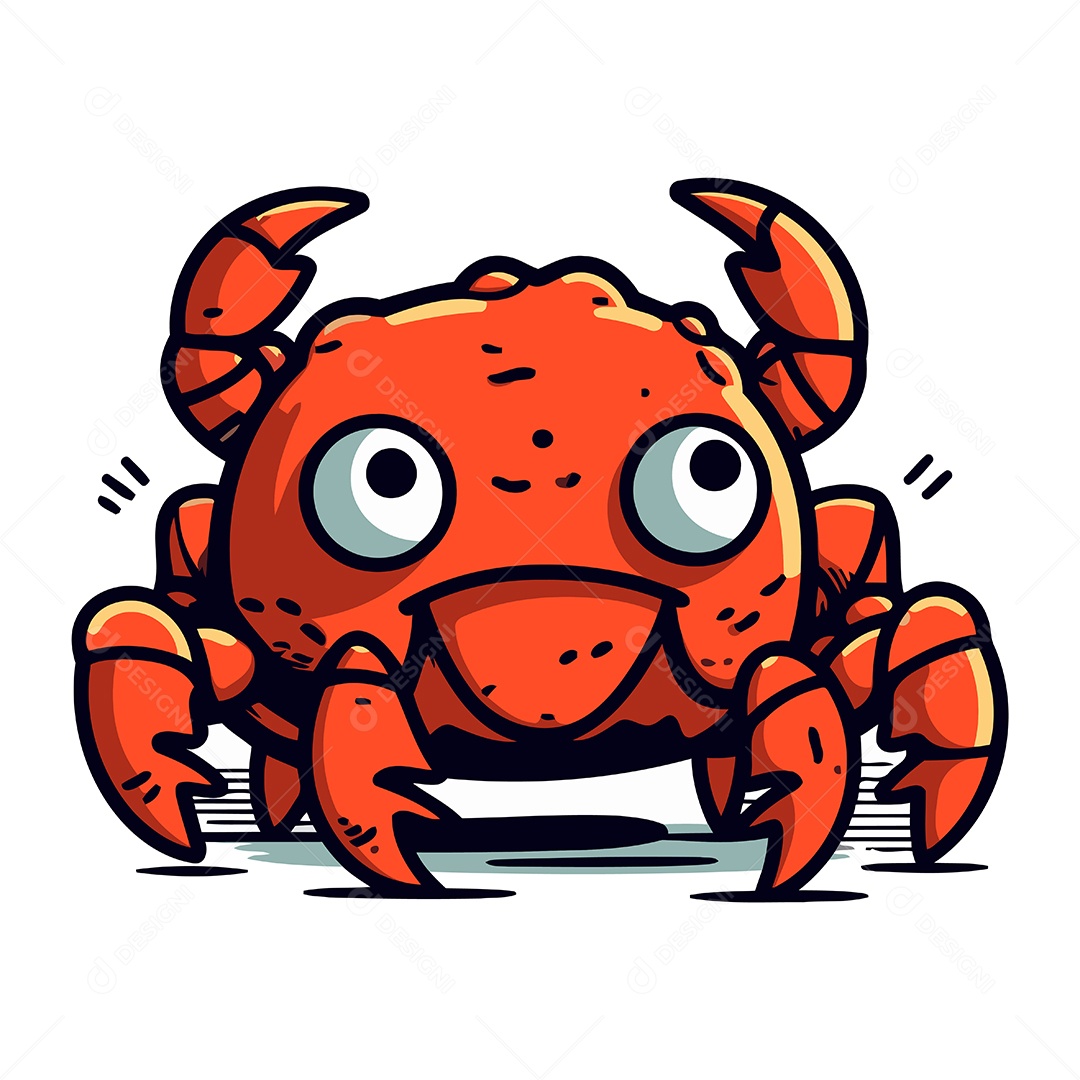Caranguejo de Desenho Animado Ilustração Vetor EPS