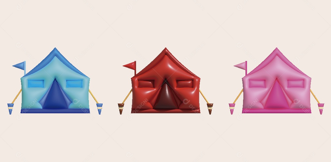 Barraca de Acampamento Ilustração 3D Vetor EPS