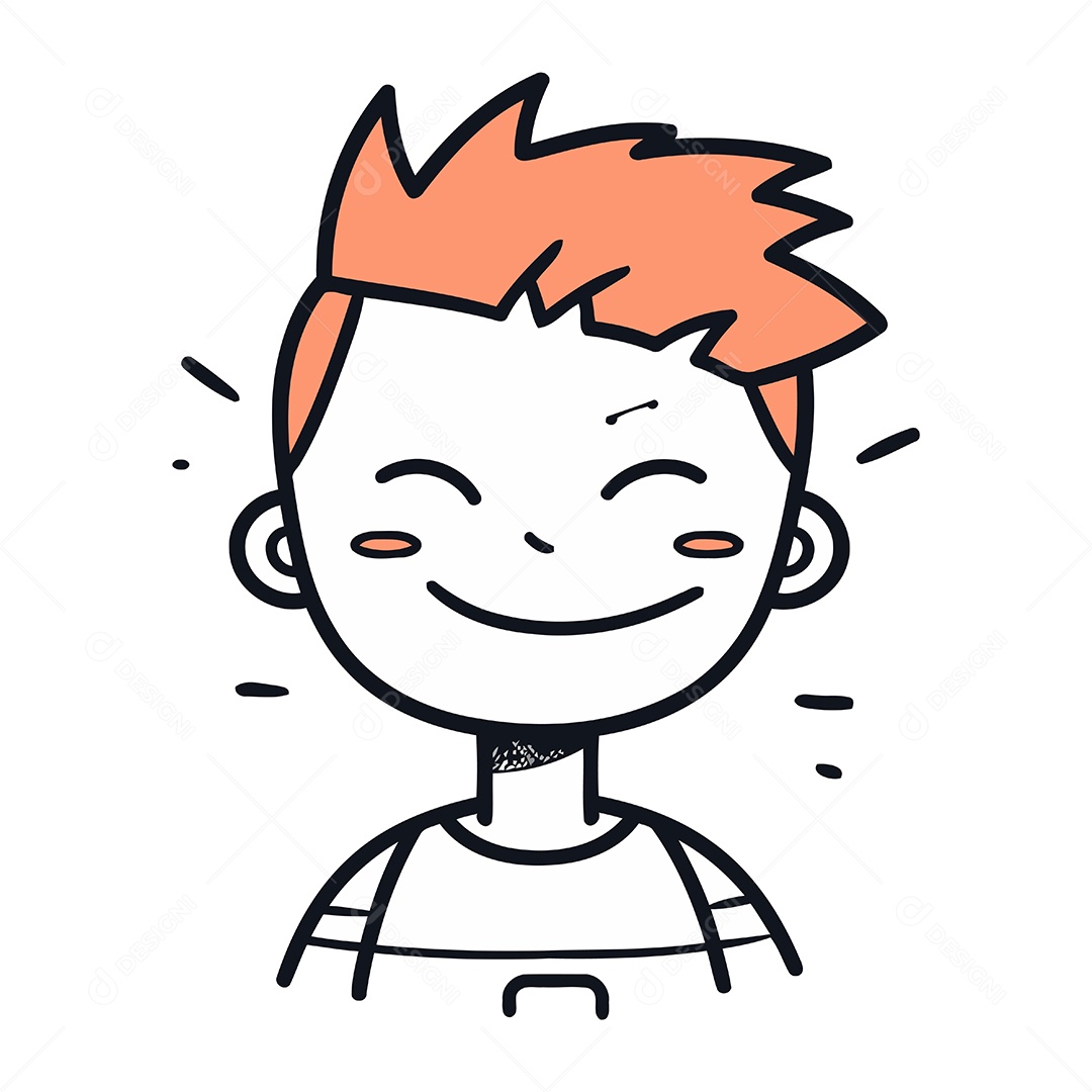 Menino Bonitinho de Desenho Animado Ilustração Vetor EPS