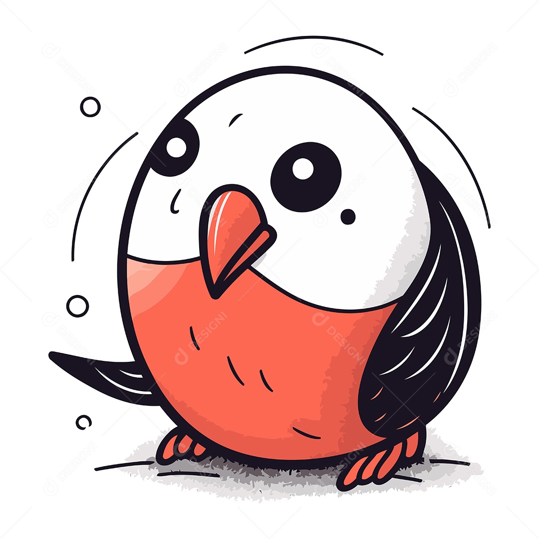 Pinguim de Desenho Animado Ilustração Vetor EPS