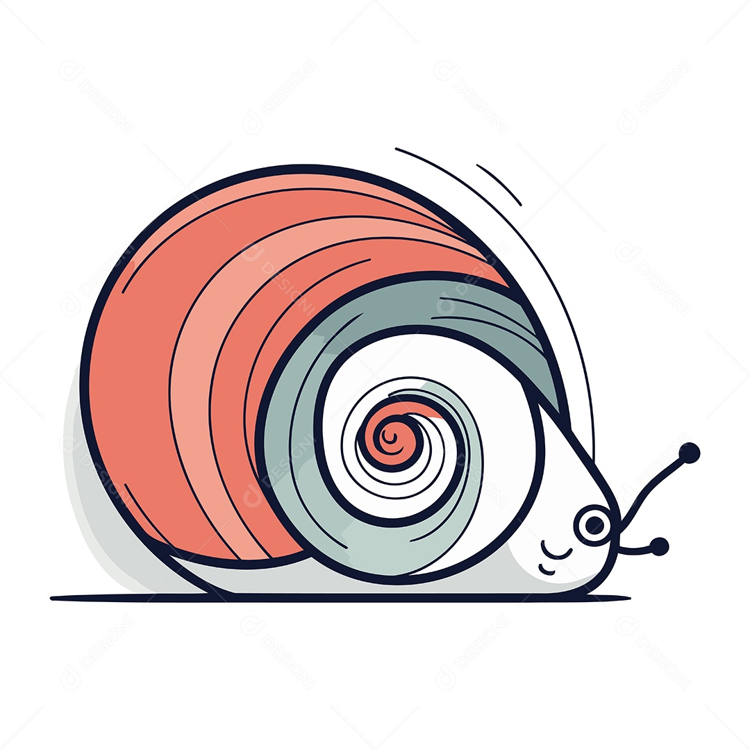 Caracol de Desenho Animado Ilustração Vetor EPS