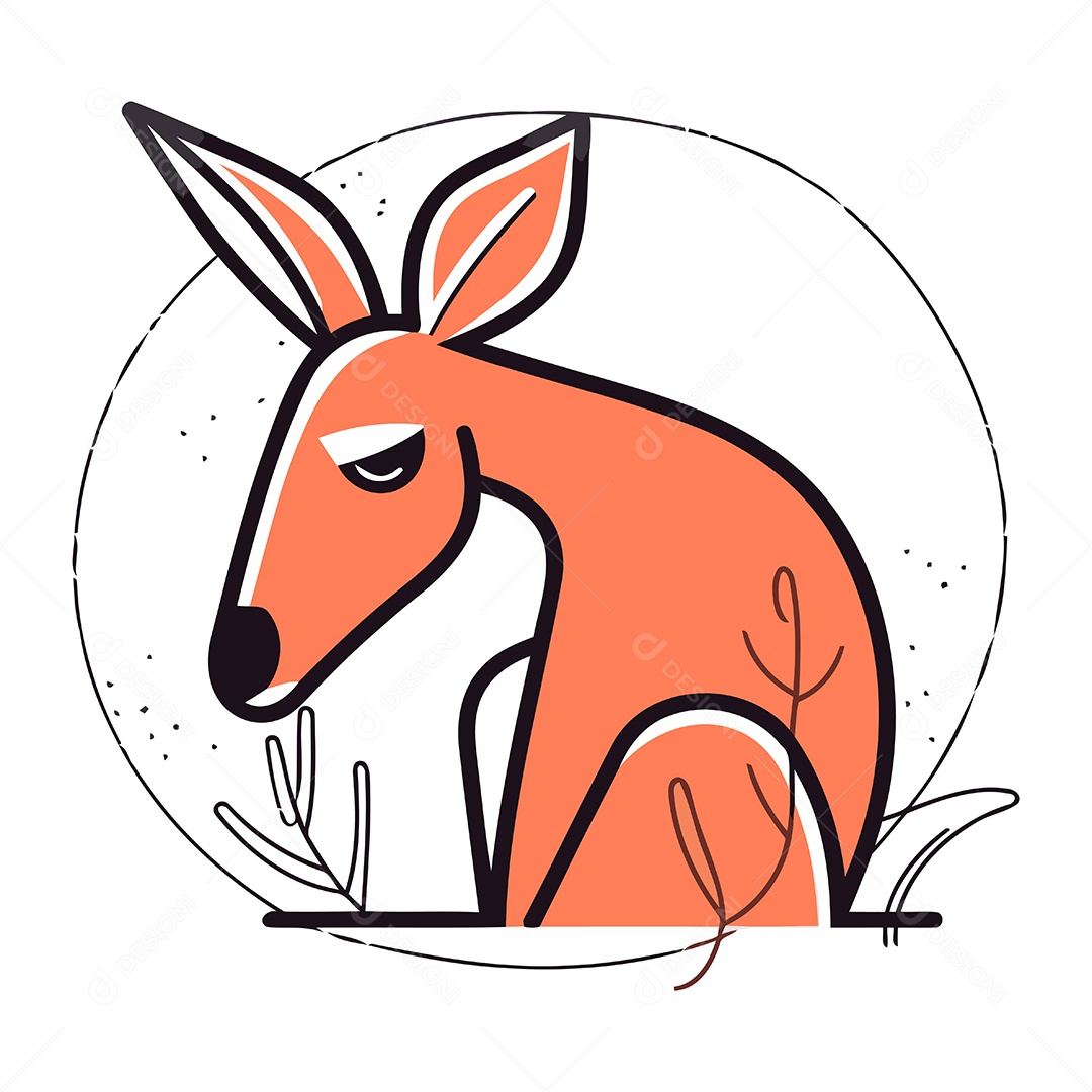 Canguru de Desenho Animado Ilustração Vetor EPS