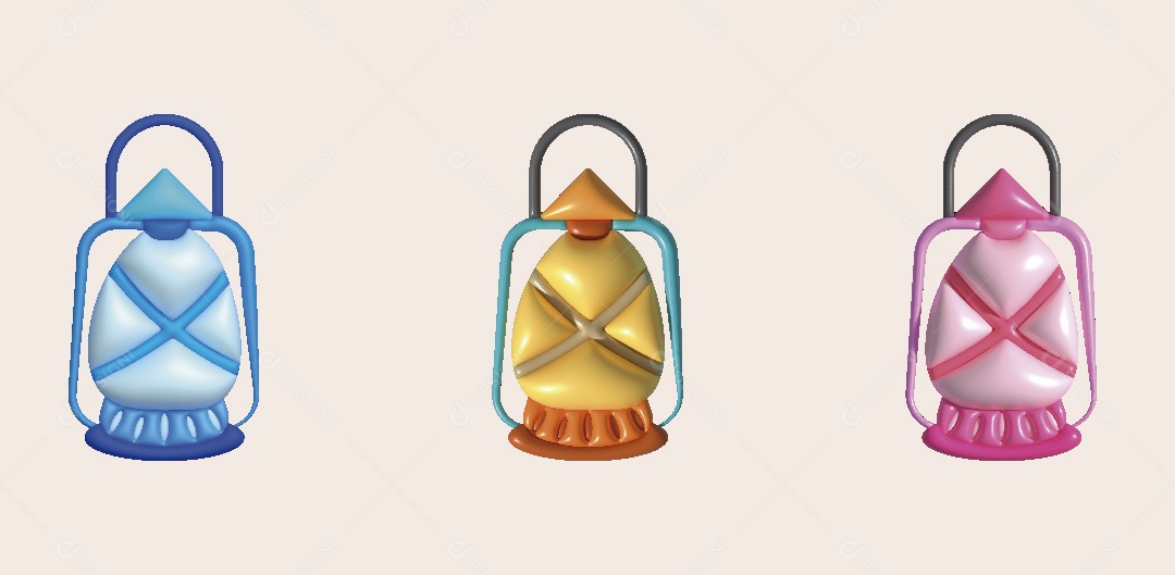 Lamparina de Acampamento Ilustração 3D Vetor EPS